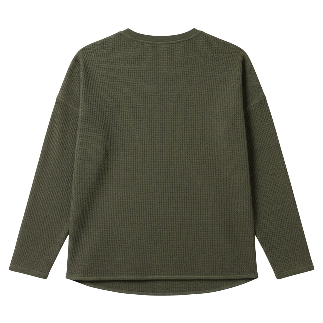 Playera Thermal Waffle Longsleeve Olive Green