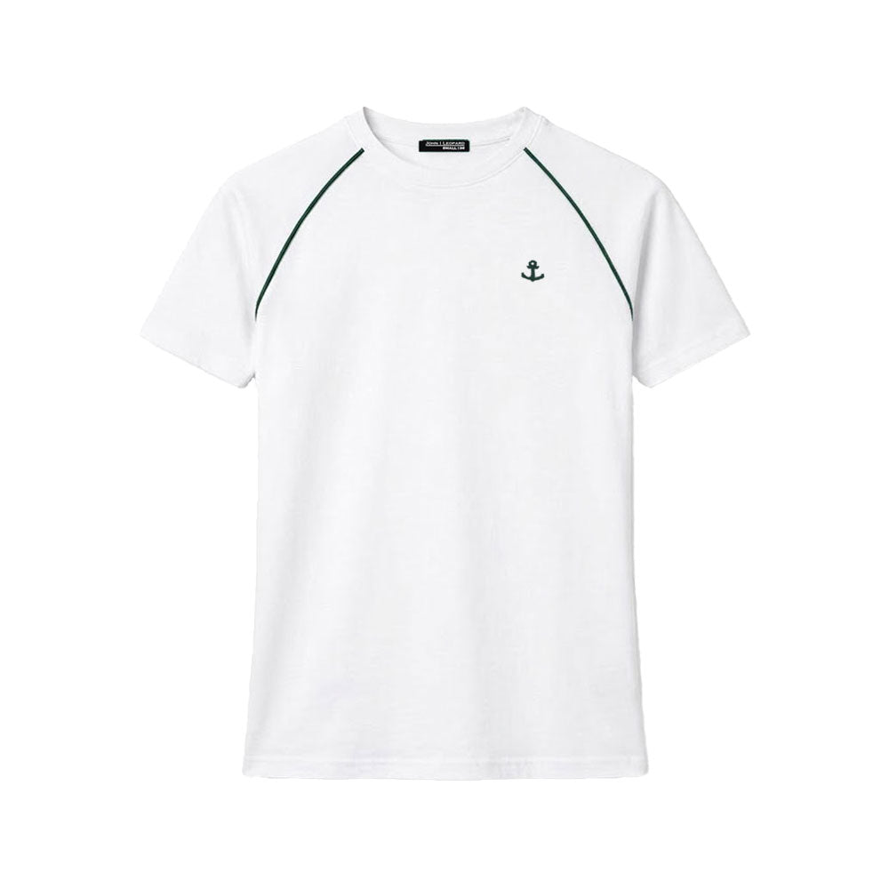 Playera Heritage Ranglan Slim Fit White Dark Green