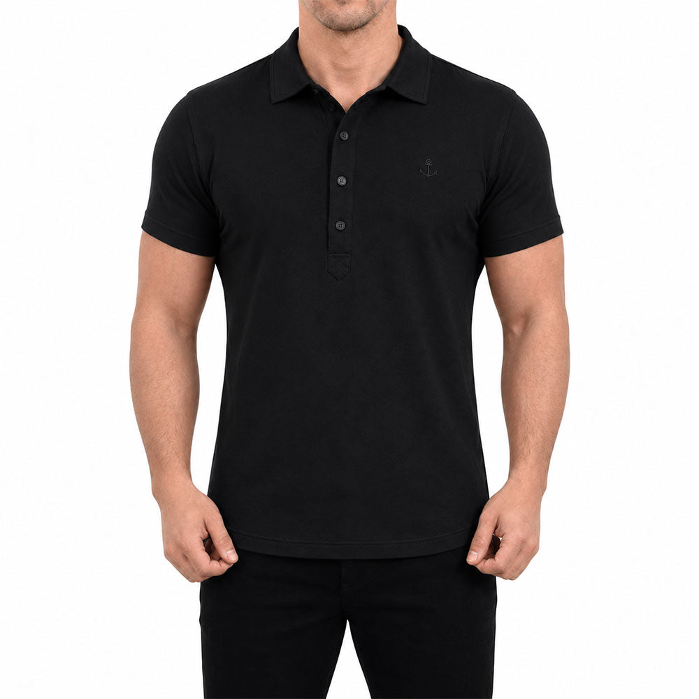 Santos Polo Manga Corta Black
