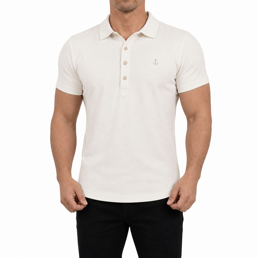 Santos Polo Manga Corta Off White