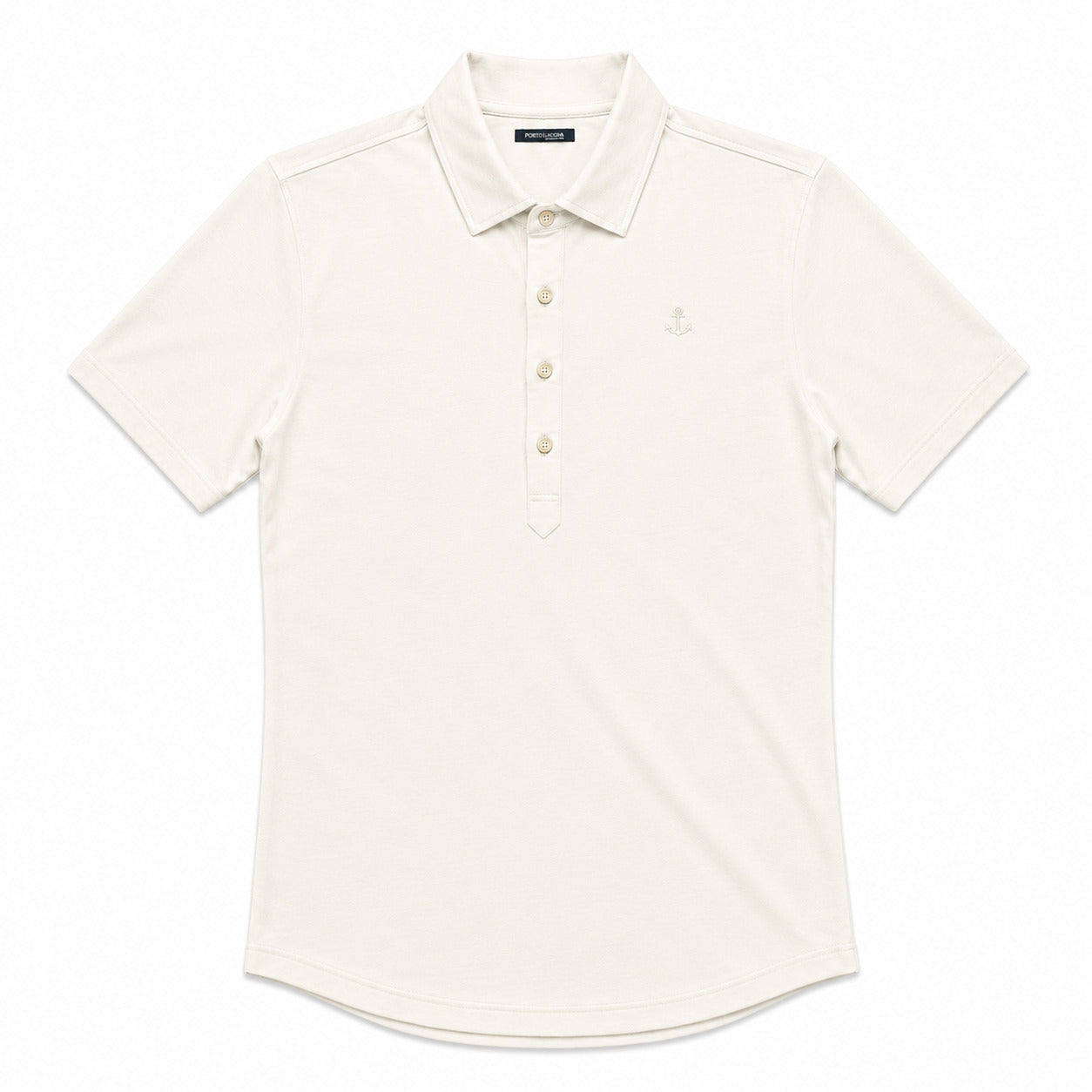 Sateen Luxe Polo Shirt Long Sleeve Light Gray