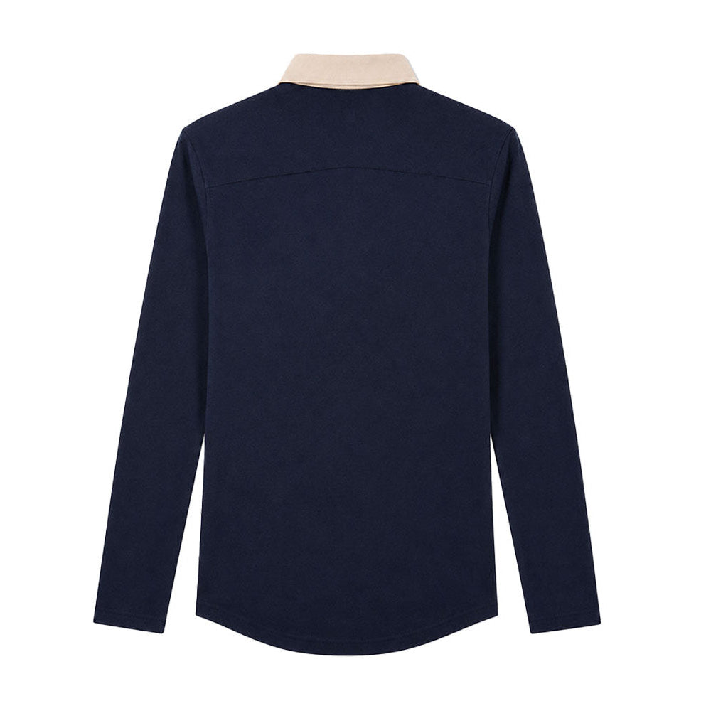 Sateen Luxe Polo Shirt Long Sleeve Light Gray