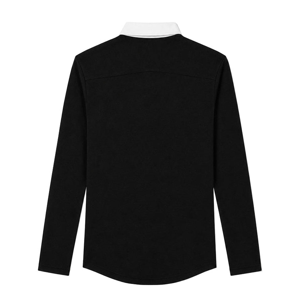 Sateen Luxe Polo Shirt Long Sleeve Light Gray