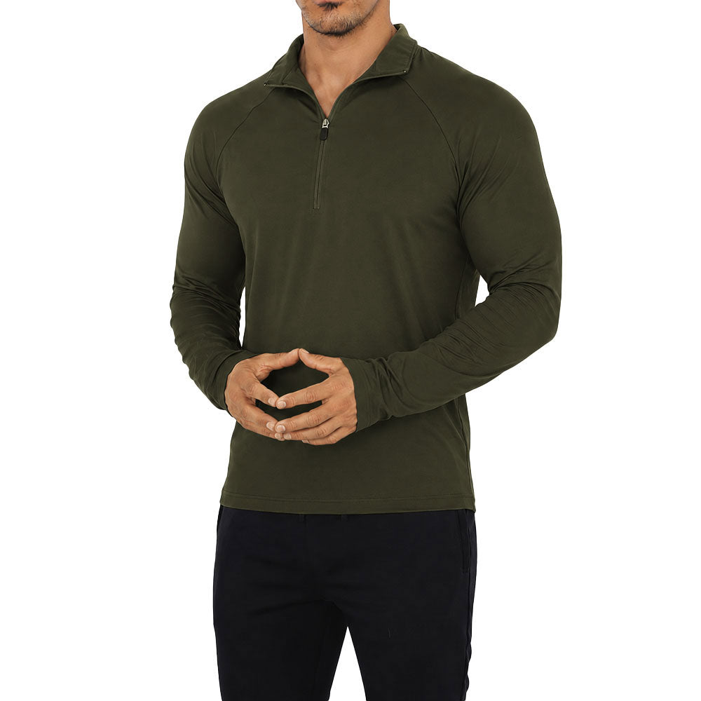 Sudadera Ultra Ligera Motion Series 1/4 Zip Olive