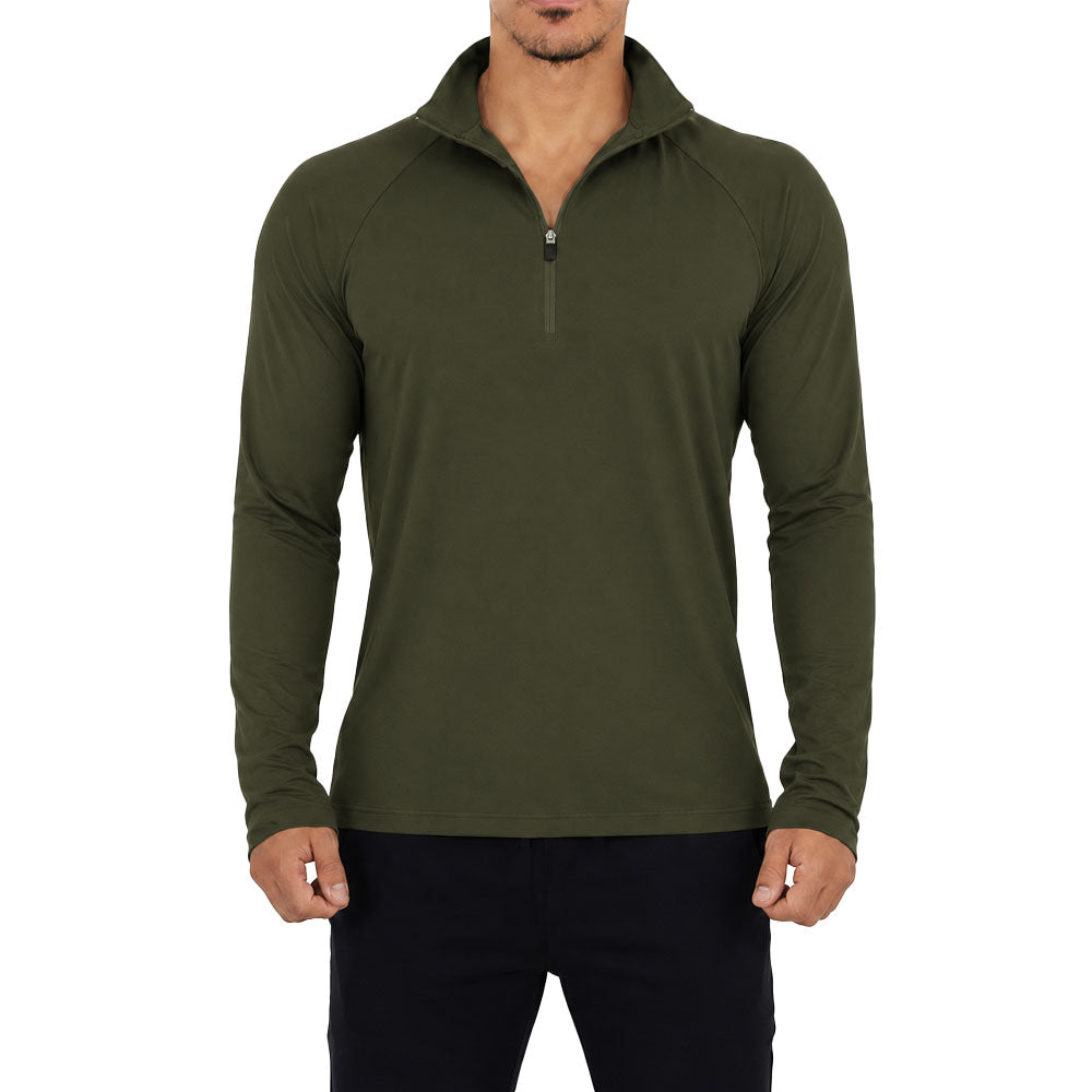 Sudadera Ultra Ligera Motion Series 1/4 Zip Olive