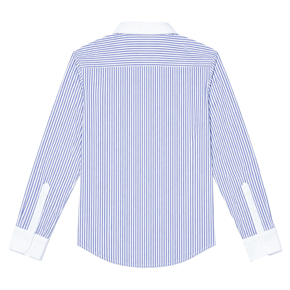 Camisa Slim Heritage Club Collar Shirt Light Blue Stripes