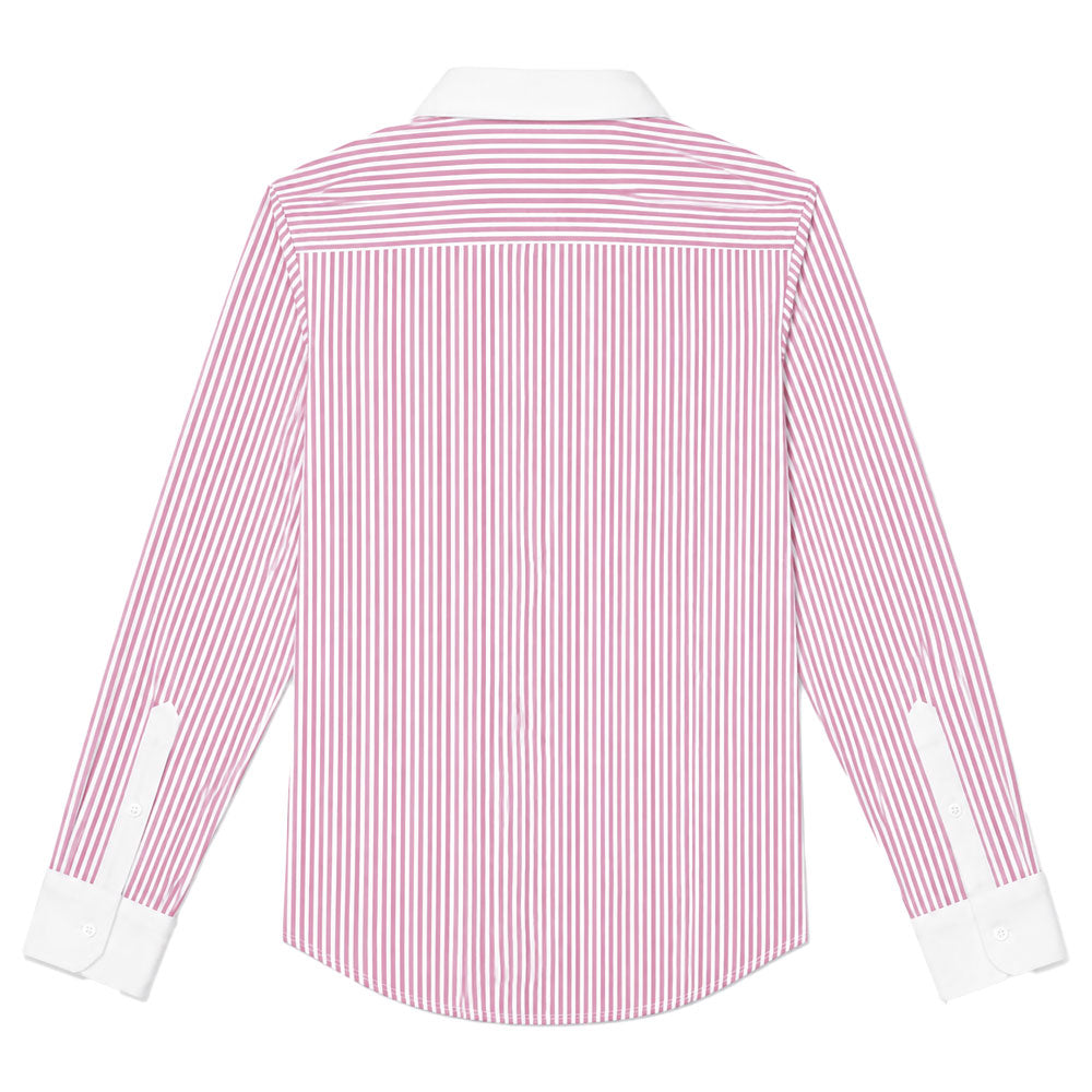 Camisa Slim Heritage Club Collar Shirt Pink Stripes