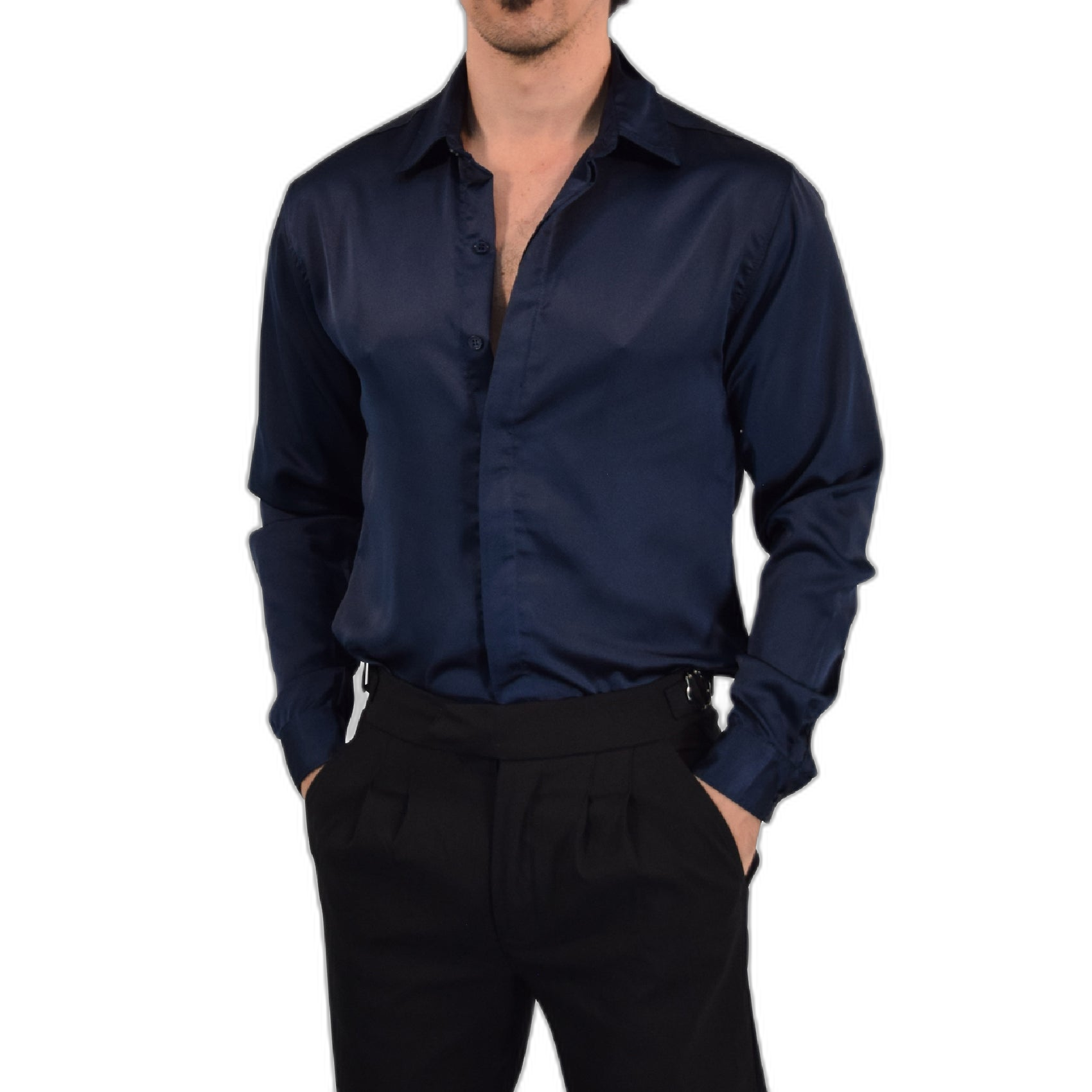 Camisa Vegas Sateen Navy