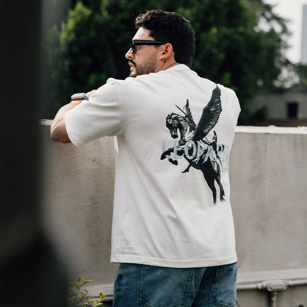 Tshirt Boxy | Oversized Mythic Stallion Off White
