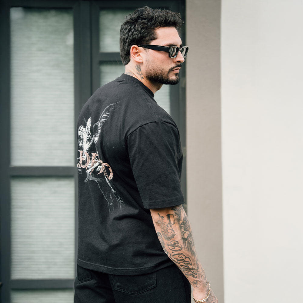 Tshirt Boxy | Oversized Mythic Stallion Black