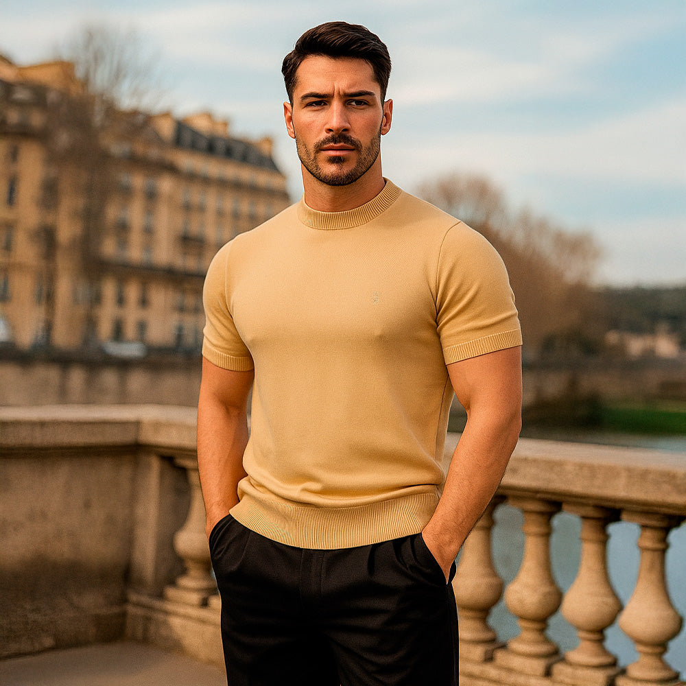 Zipped Short Sleeve Polo Full Black