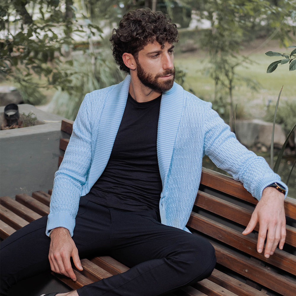 Cobra Sweater Ivory Blue
