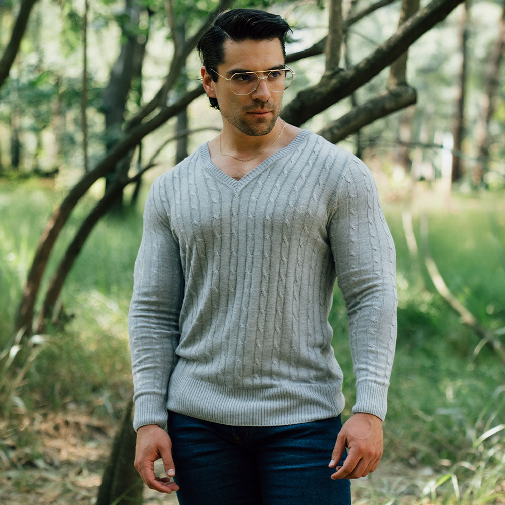 Roll Neck Sweater Light Gray