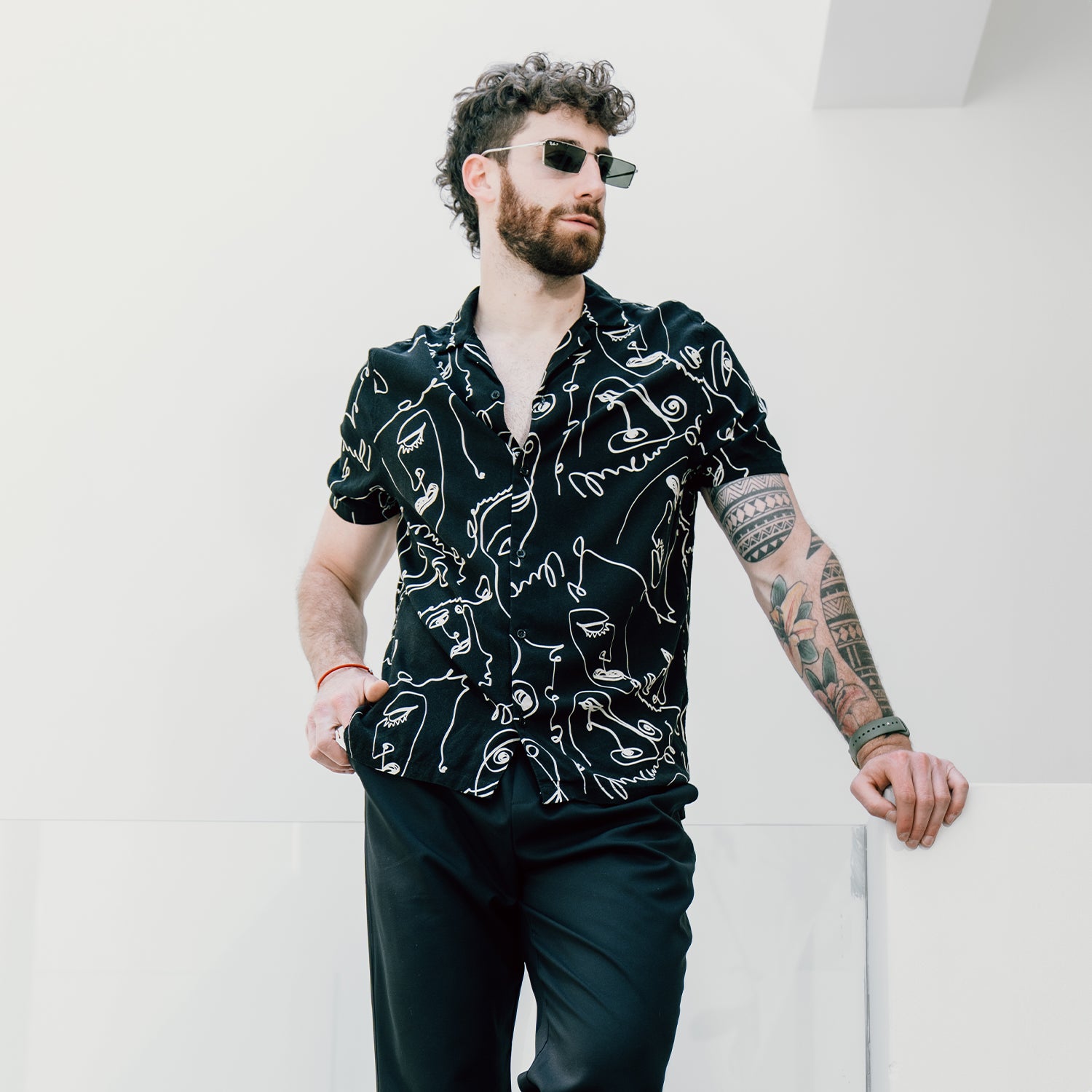 Camisa Resort Manga Corta Relaxed Fit One Liner