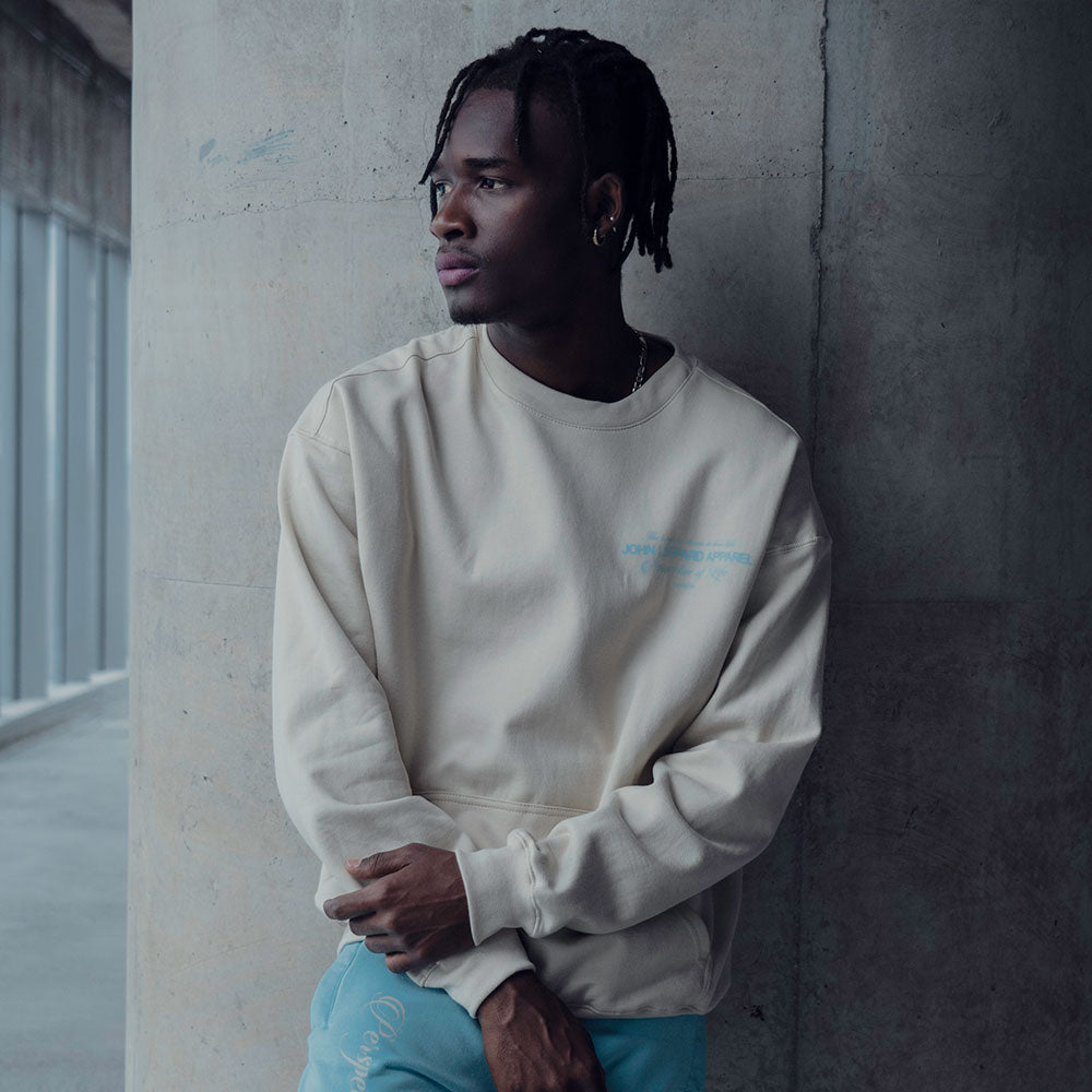 Crewneck Hoodie Oversized Sand Perspective Logo