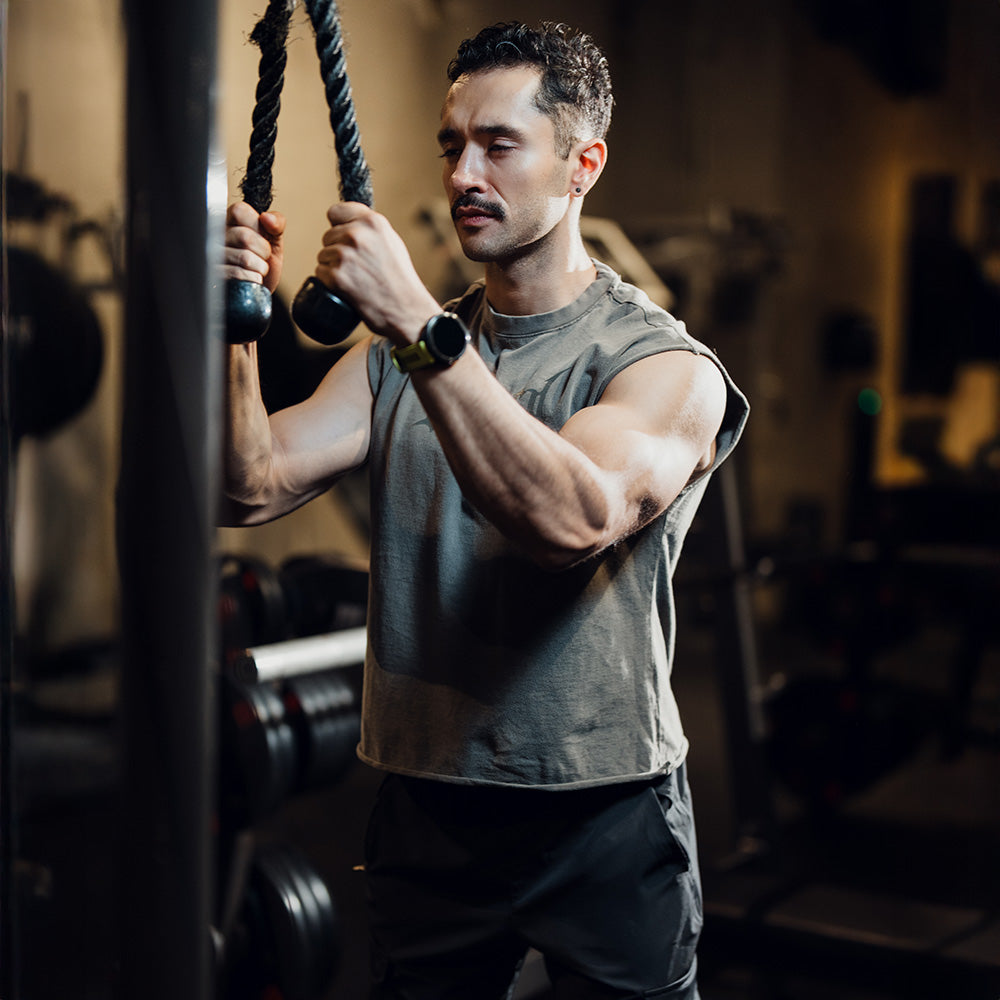 Playera Sleeveless Boxy | Oversized Fit Dark Series Leopard Pigment Green