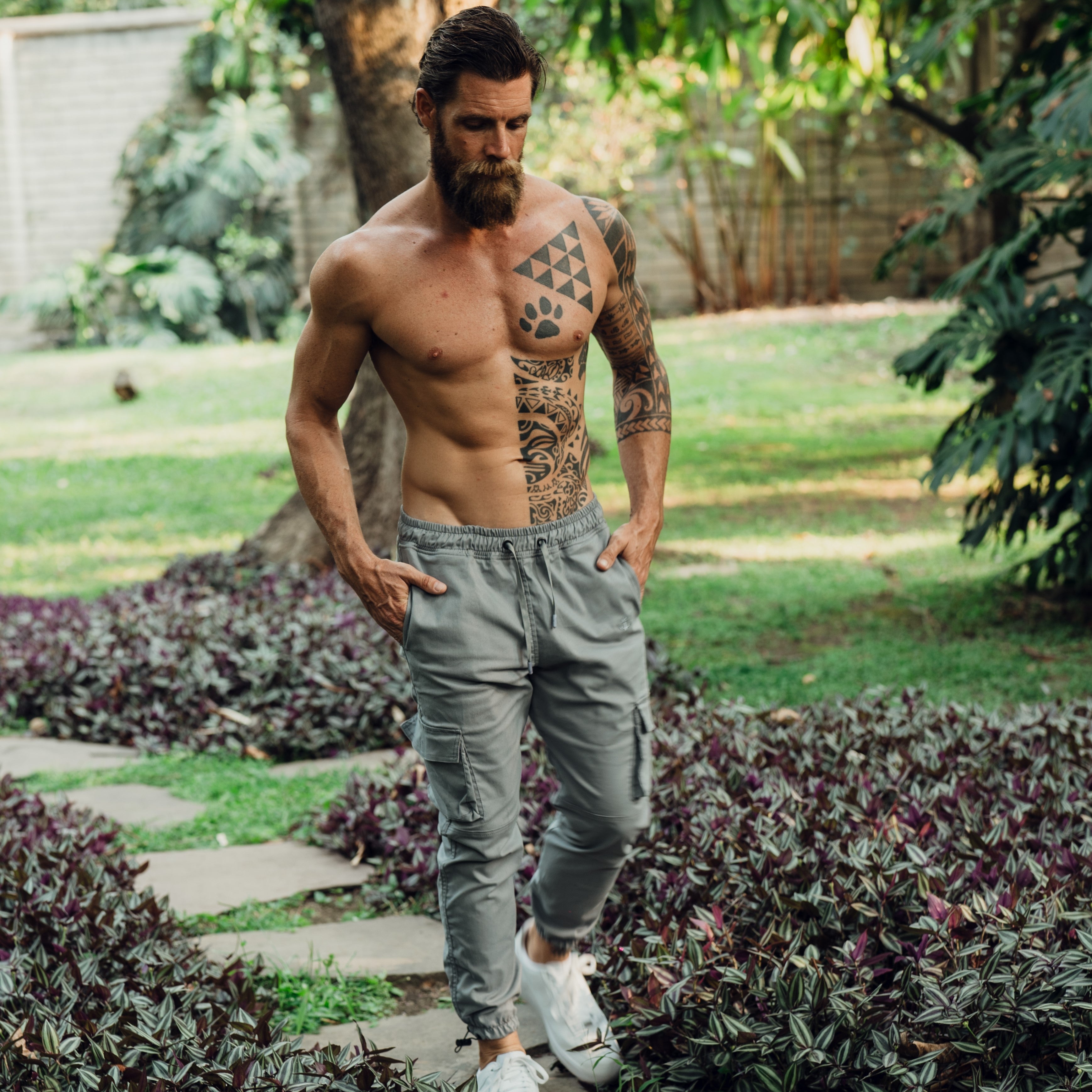 Casual Cargo Jogger Silver Gray