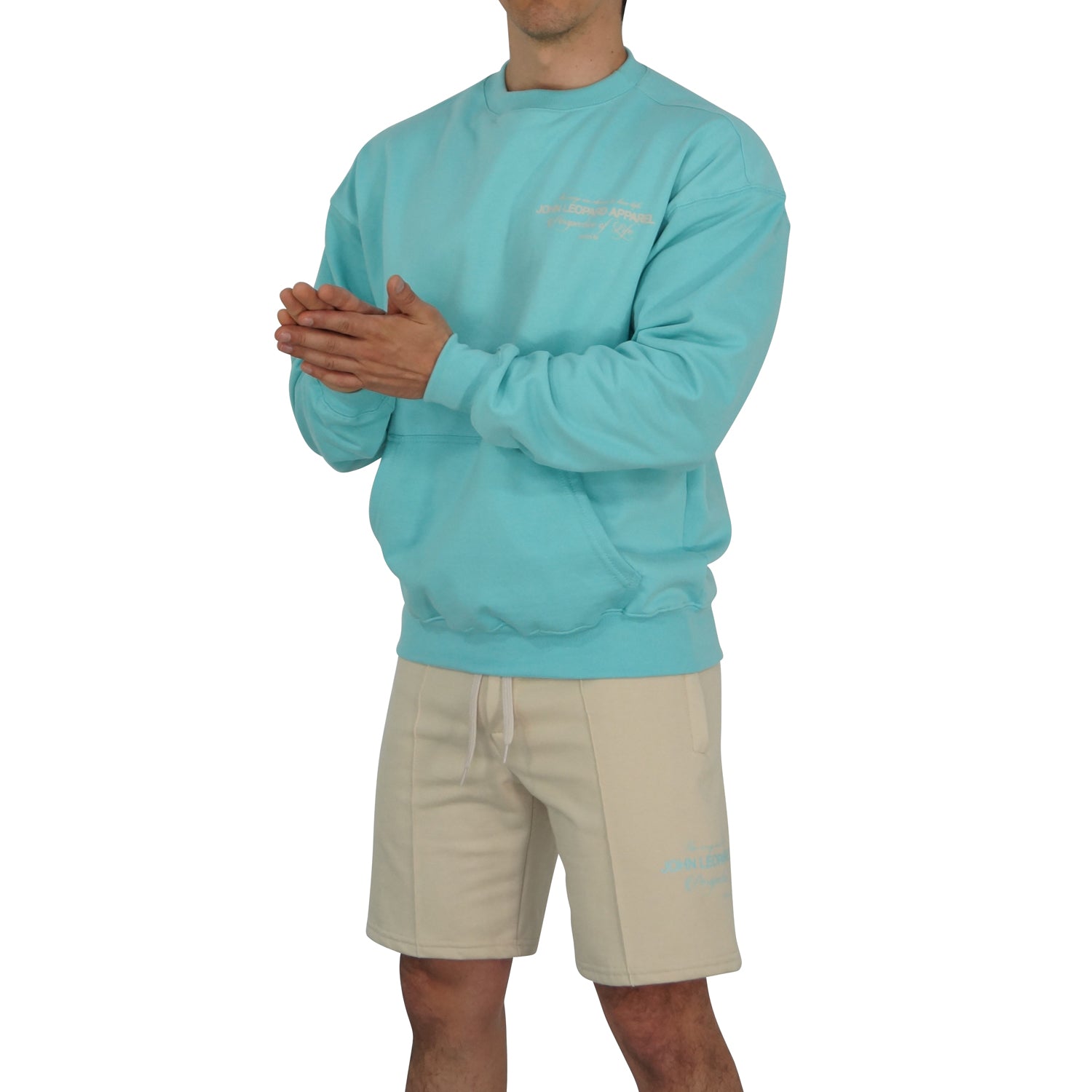 Crewneck Hoodie Oversized Mint Perspective Logo