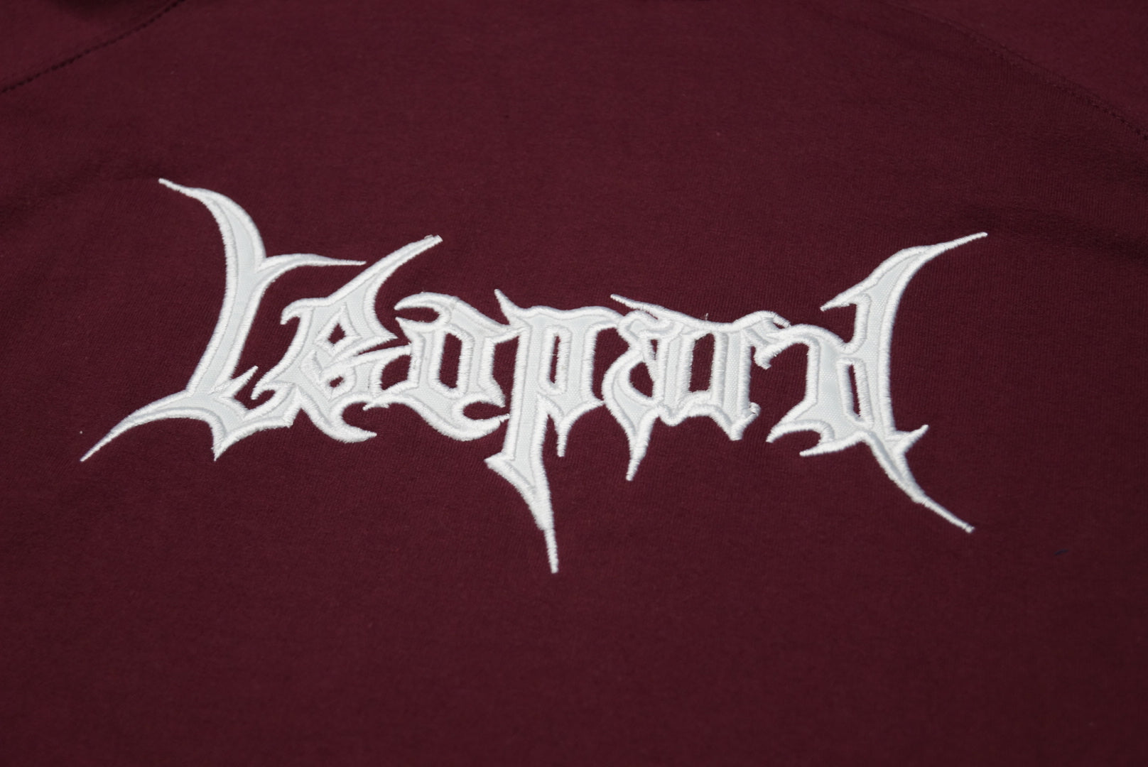 Hoodie Oversized Dark Series Distresed Logo Burgundy