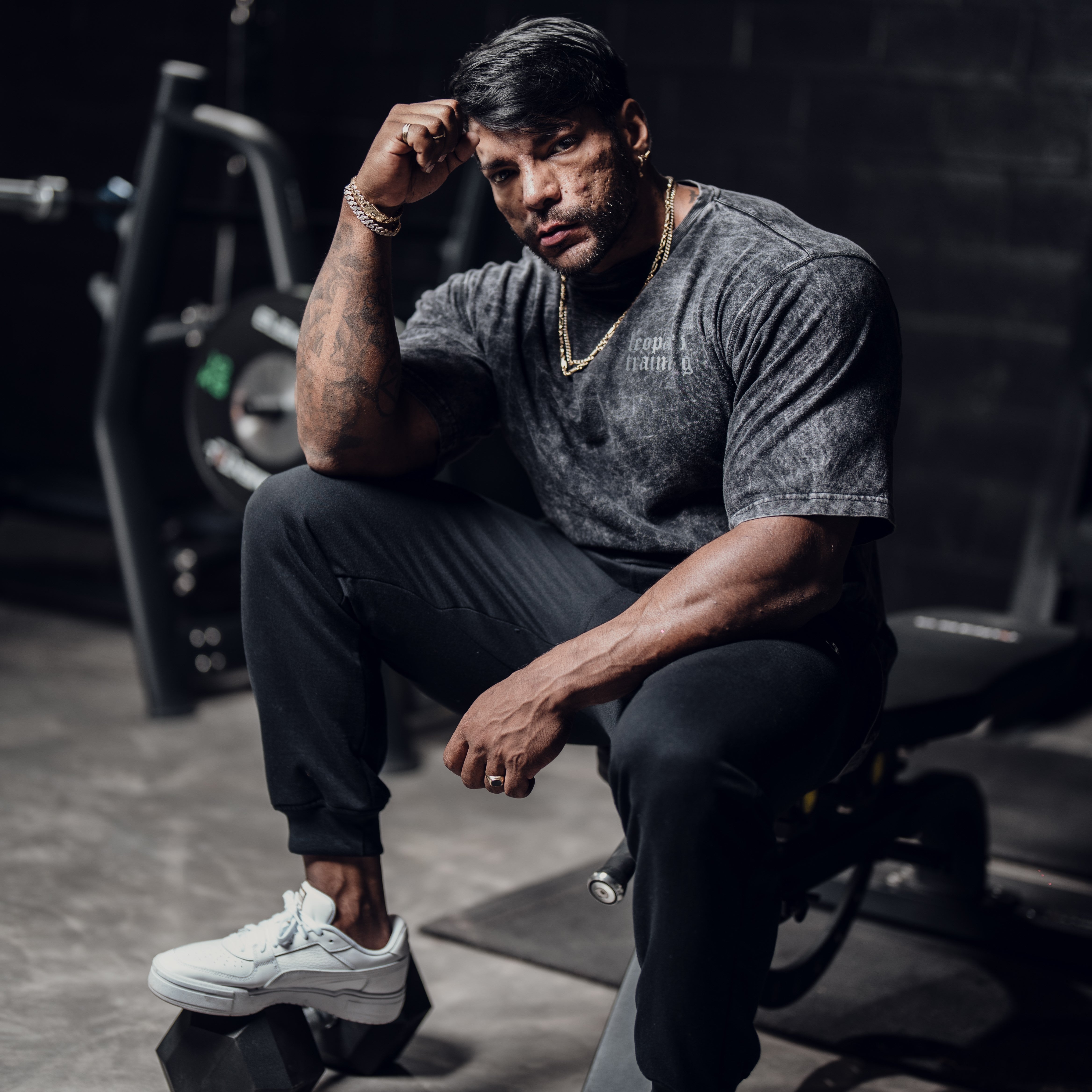 Playera Oversized Iconic Acid Wash Black