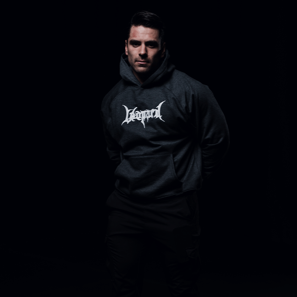 Hoodie Oversized Dark Series Distresed Logo Dark Gray