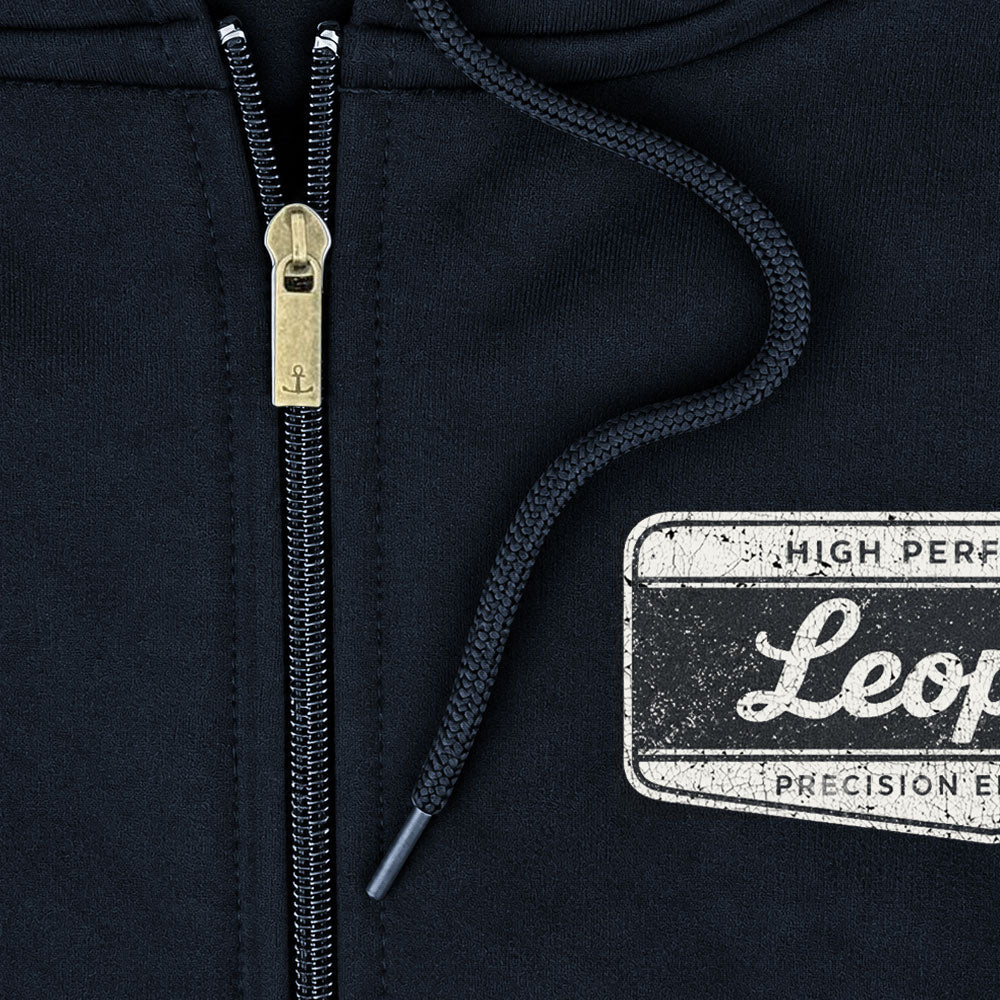 Fleece Zip Up High Performance Hoodie Navy Boxy