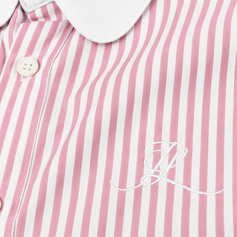 Camisa Slim Heritage Club Collar Shirt Pink Stripes