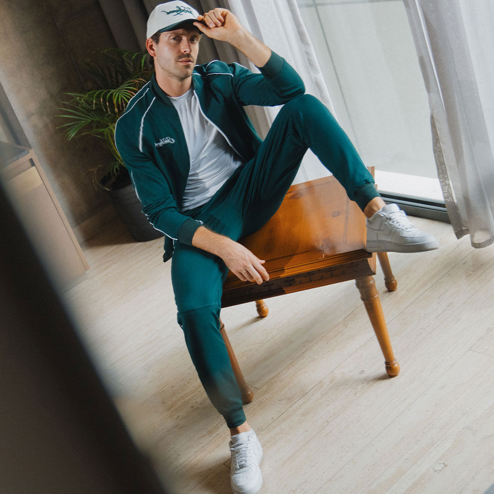 Heritage Tracksuit Green Details White