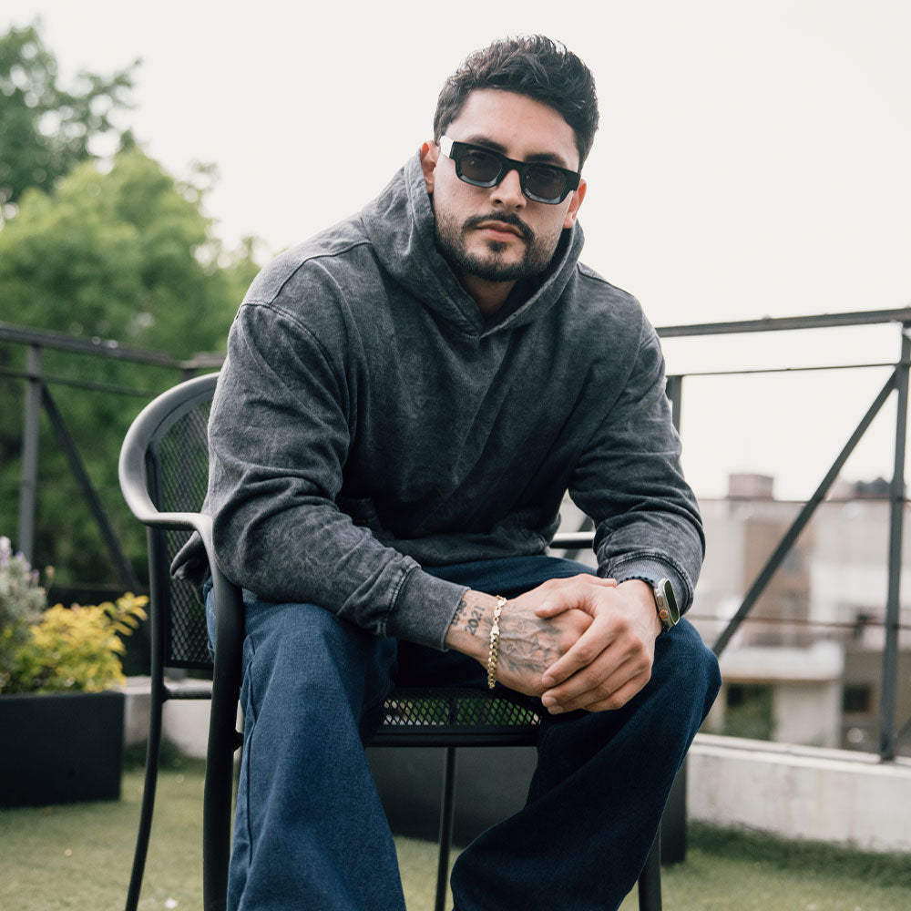 Essential Acid Hoodie Black