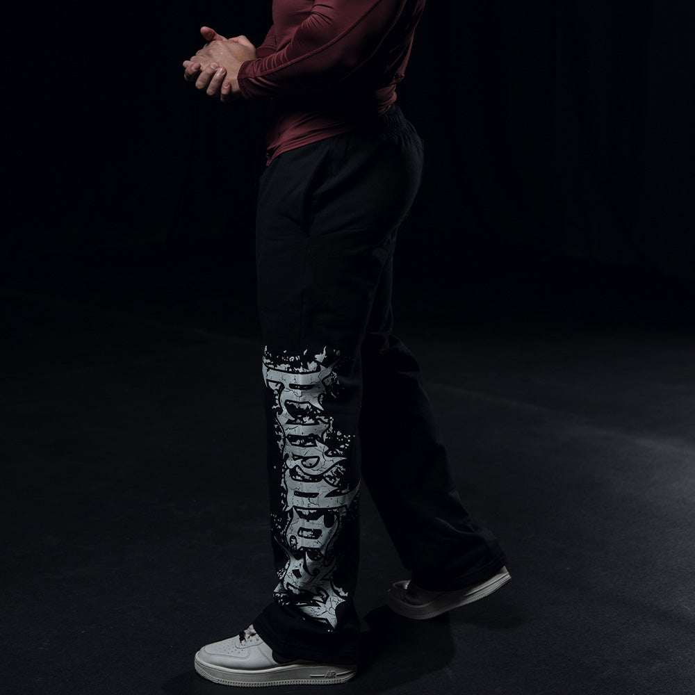 Jogger Straight Fit Dark Series Distressed Logo Black