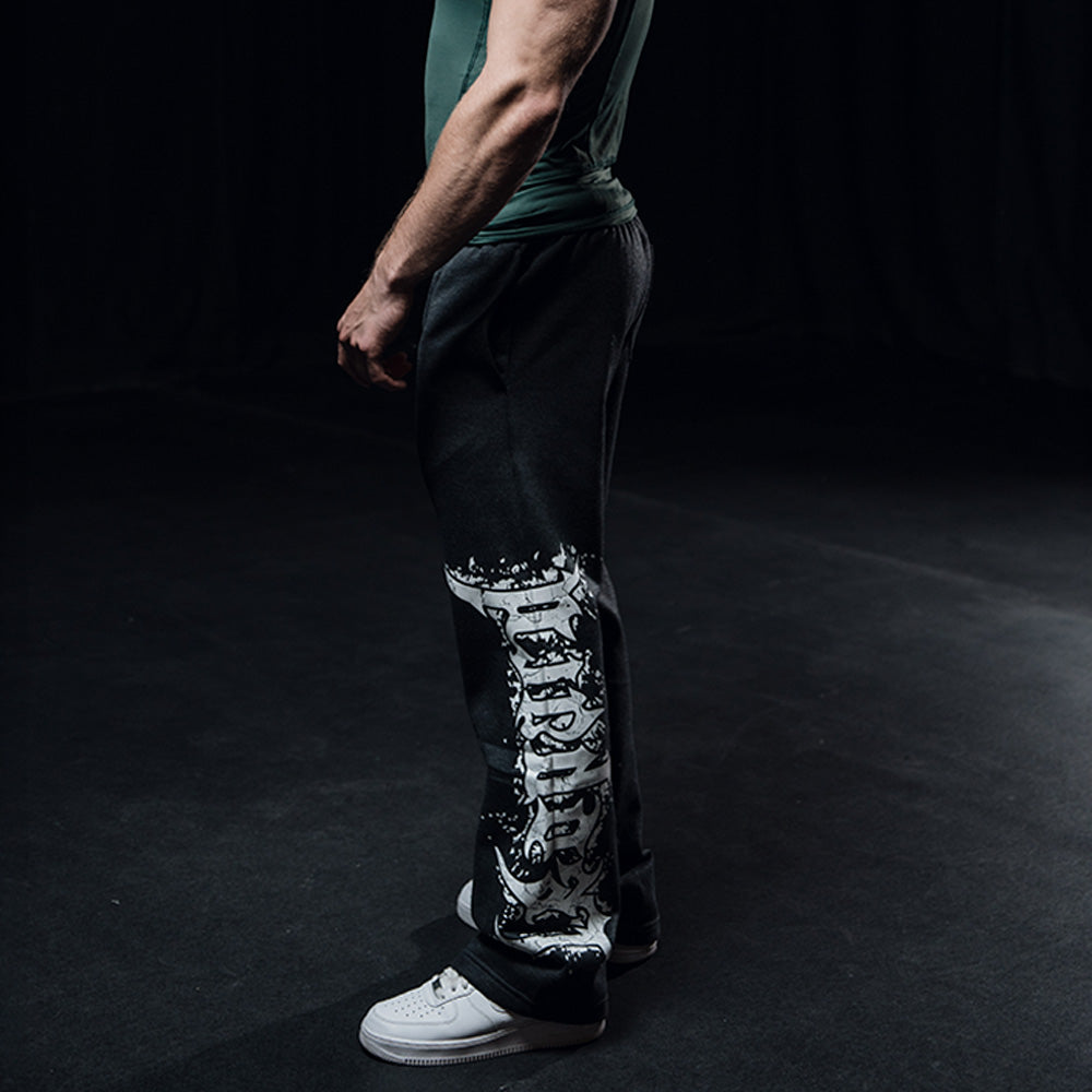 Jogger Straight Fit Dark Series Distressed Logo Dark Gray