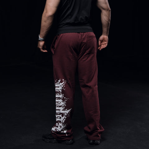 Jogger Straight Fit Dark Series Distressed Logo Burgundy