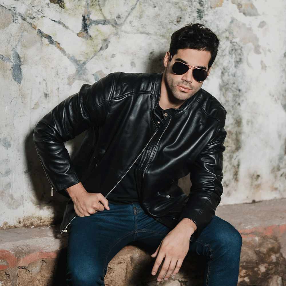 True Leather Black Biker Jacket