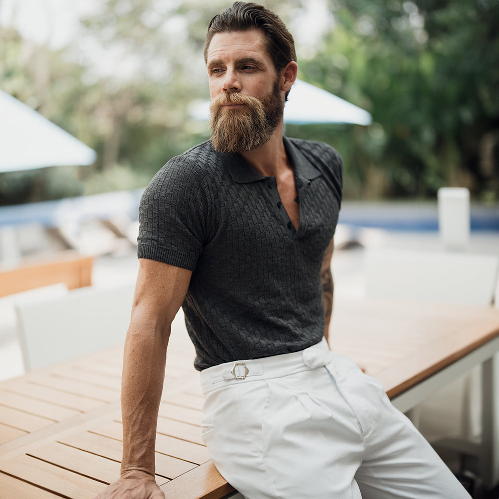 Knitted Connery Polo Oxford