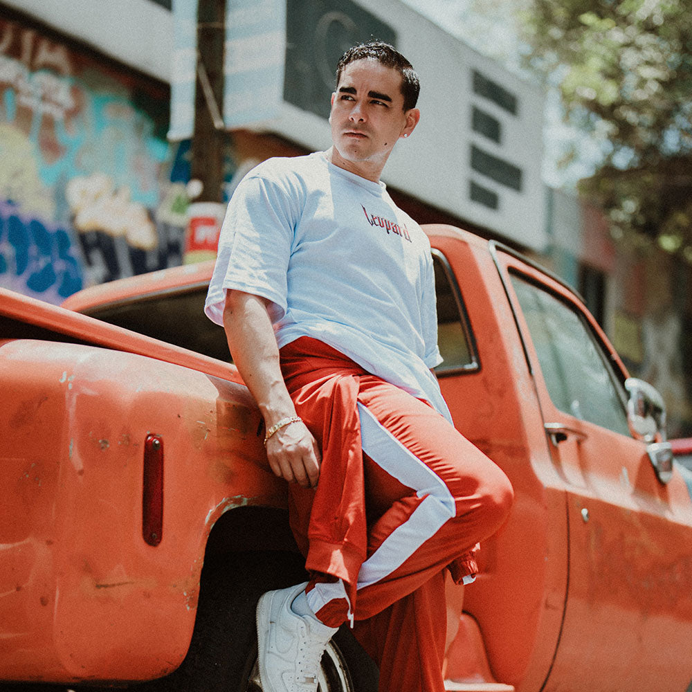 Playera Oversized Metal Logo White