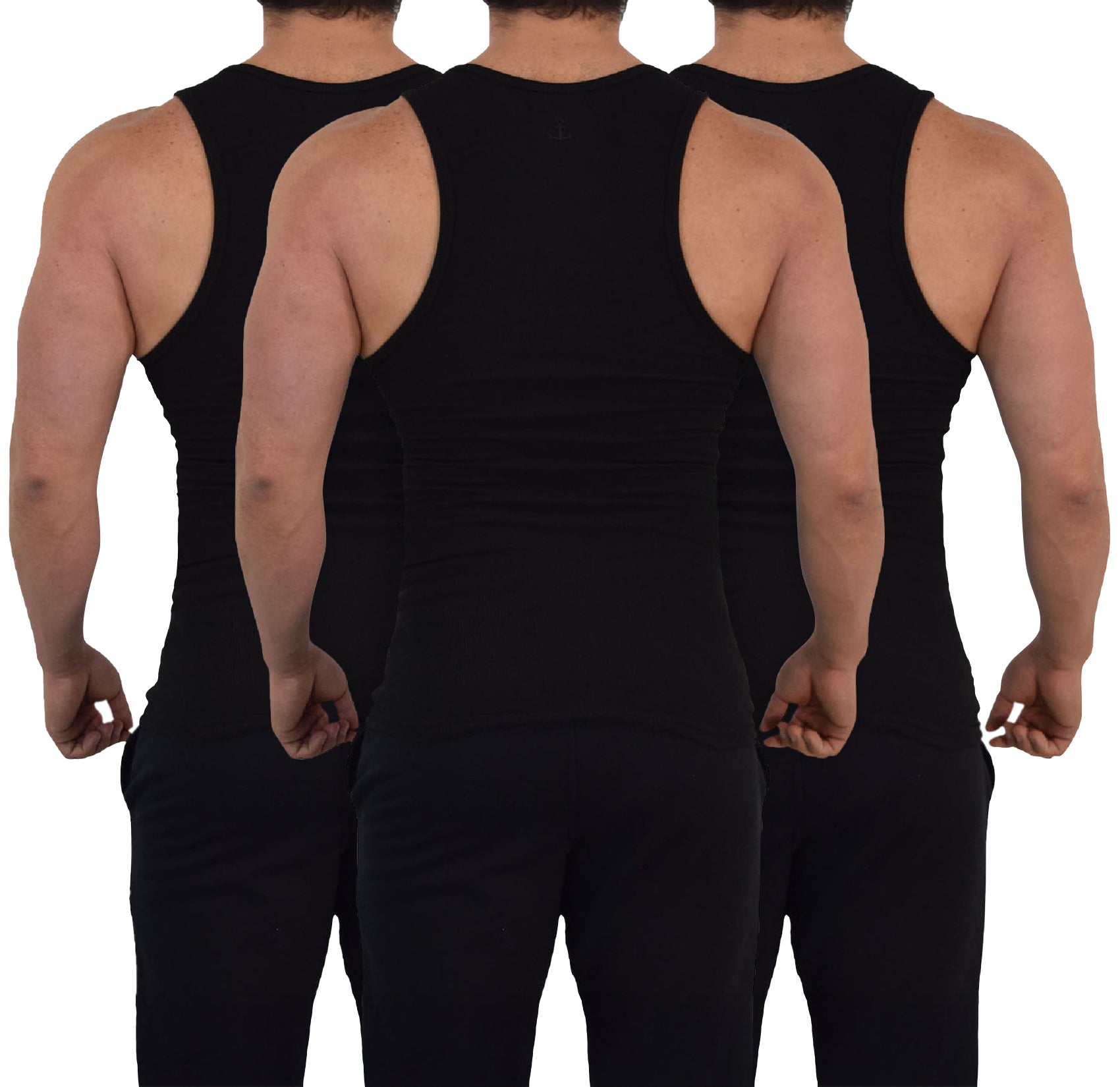 Muscle Ribbed Tank 3 Pack Black