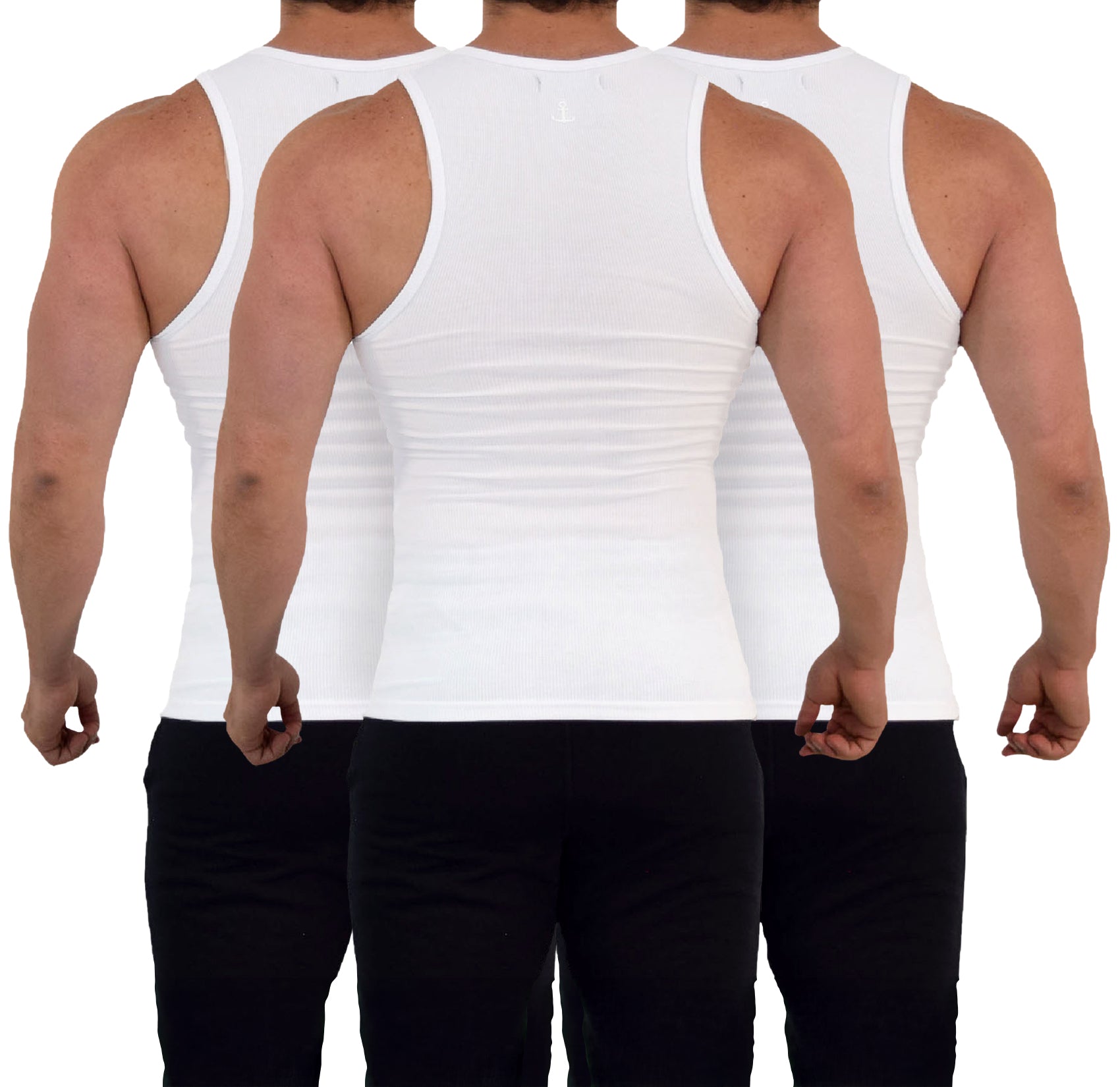 Muscle Ribbed Tank 3 Pack White