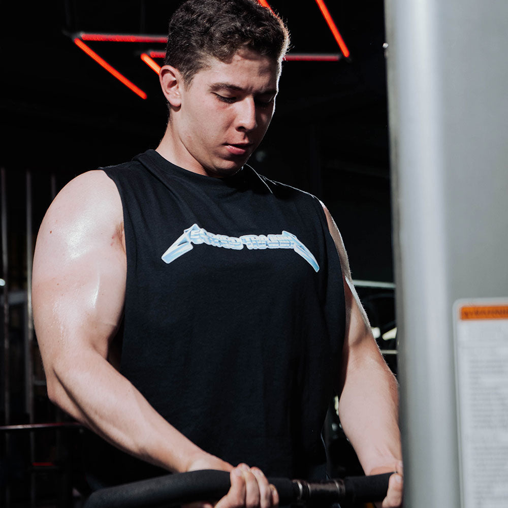 Oversized Sleeveless Lightning Logo T-Shirt
