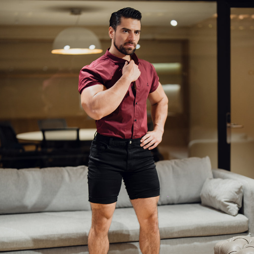 Denim Slim Short Black