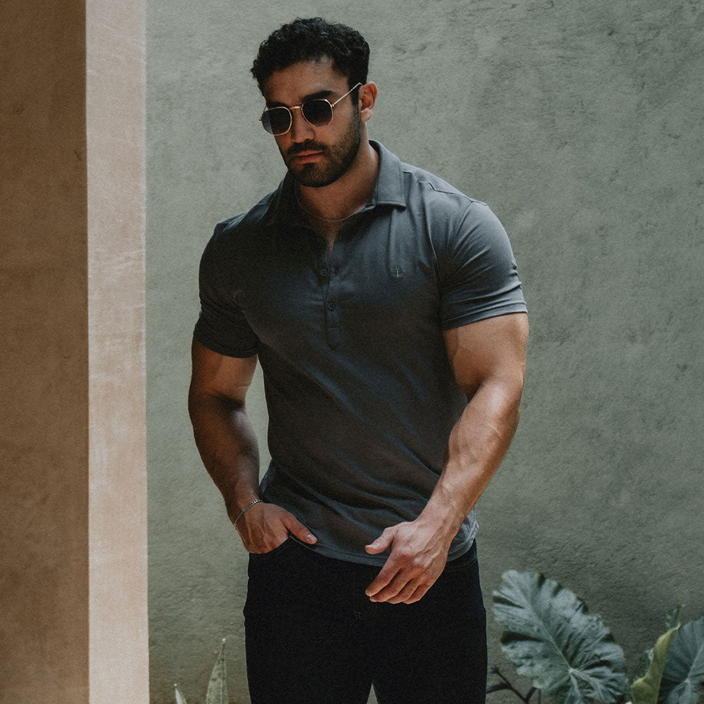 Santos Polo Manga Corta Steel Gray