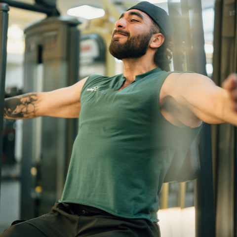 Playera Sleeveless Boxy | Oversized Signature Series Dark Green