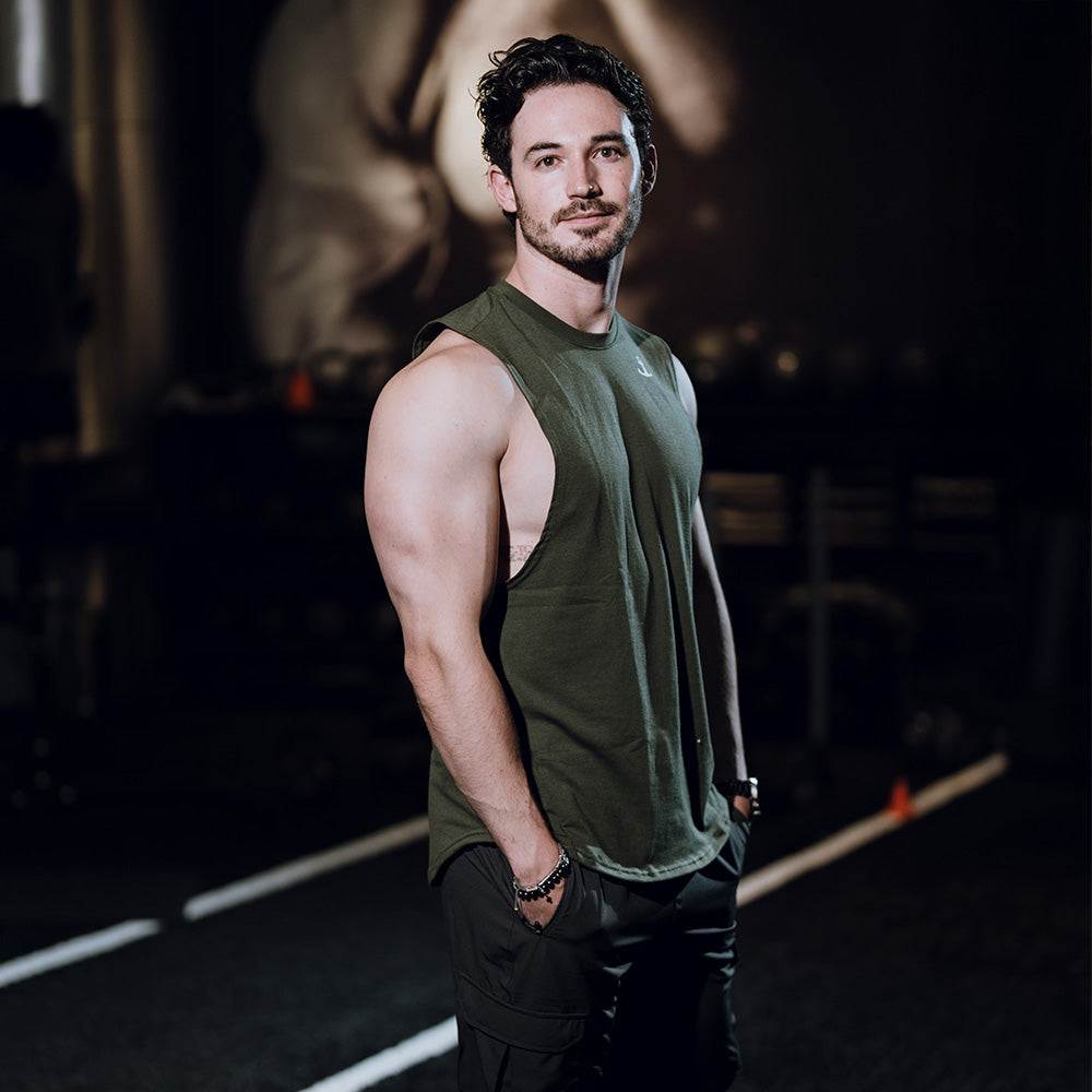 Element Sleeveless Tee Olive Anchor Logo