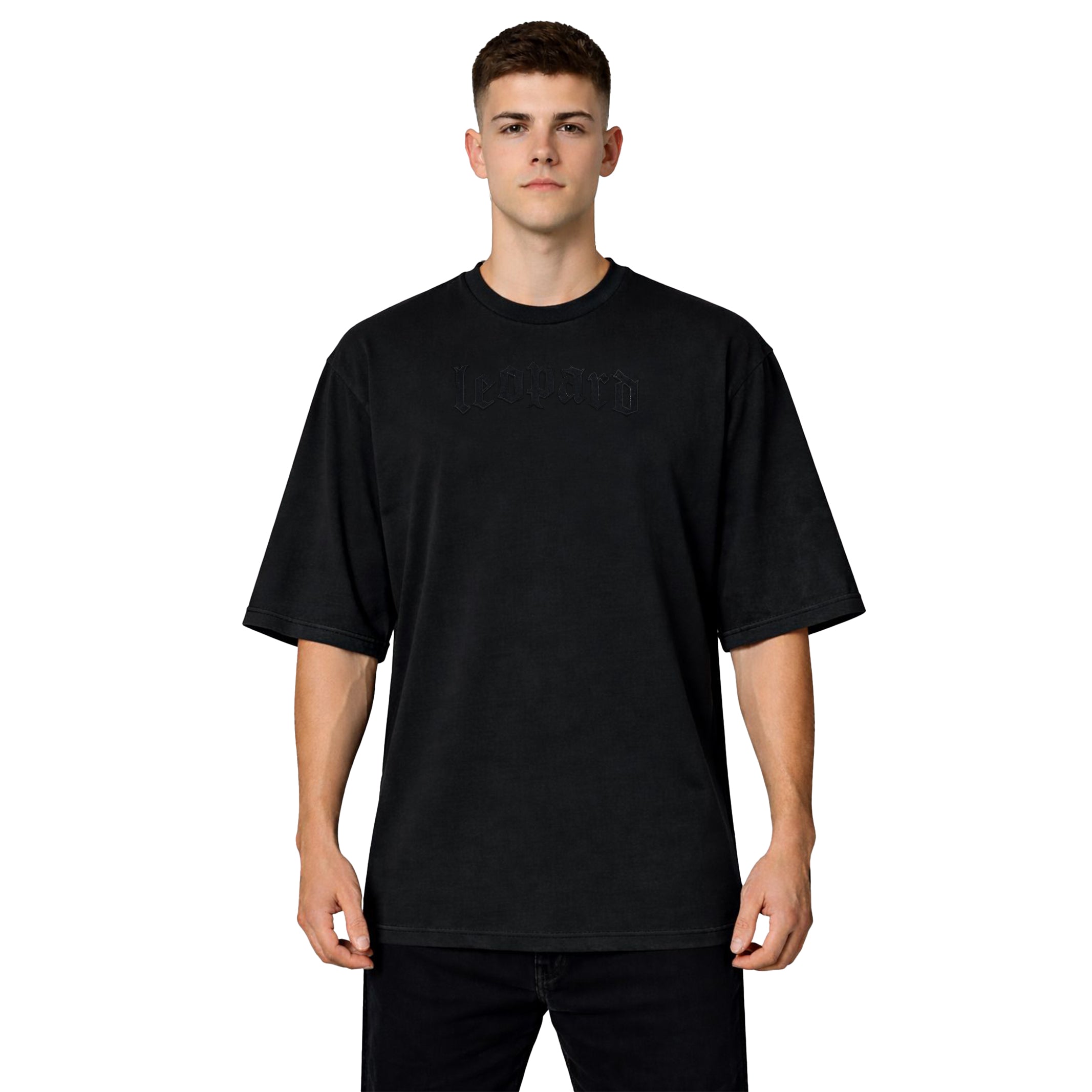 Playera Oversized Tshirt Laser Stitch Black