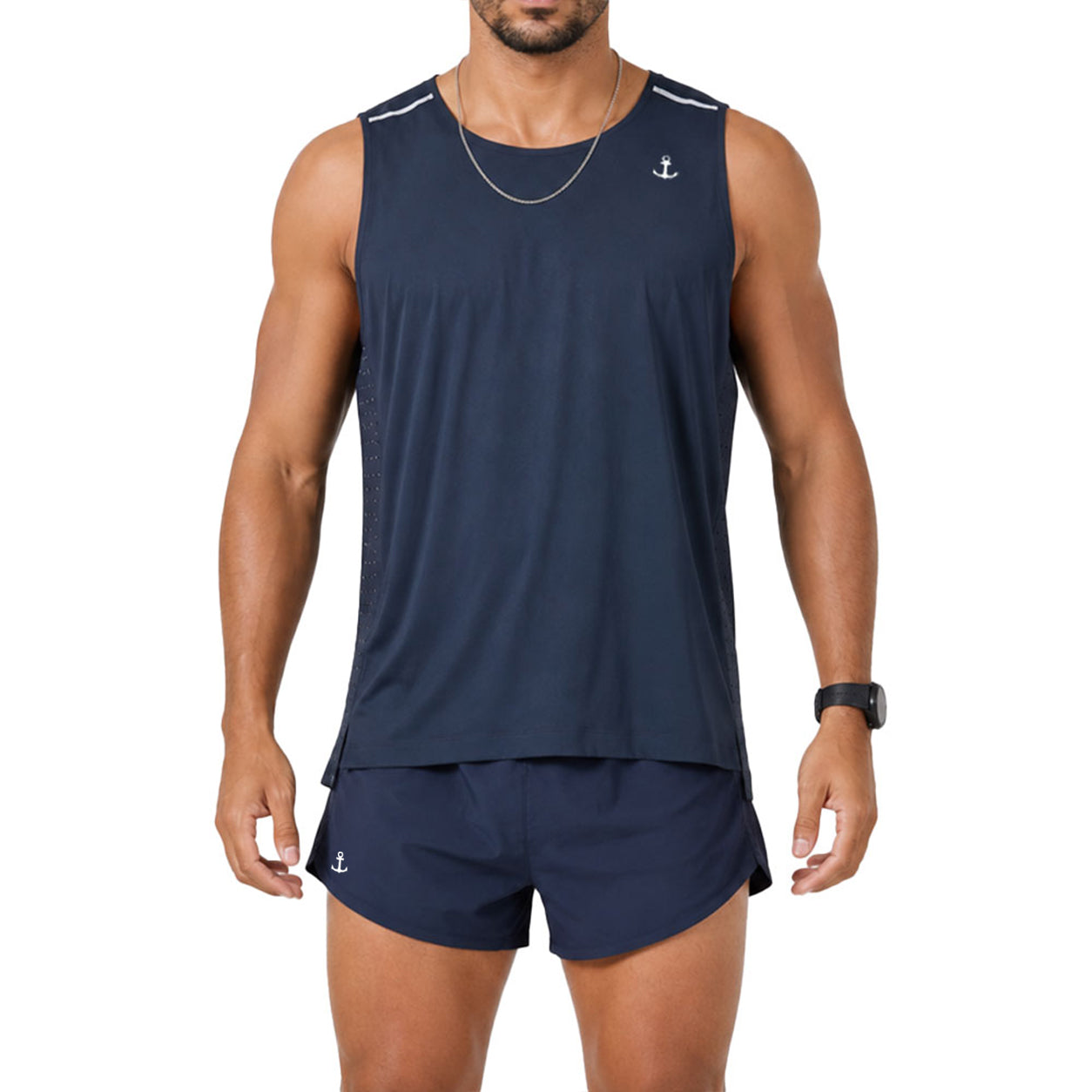 Singlet Tank Performance Tech Aeradry Navy Race