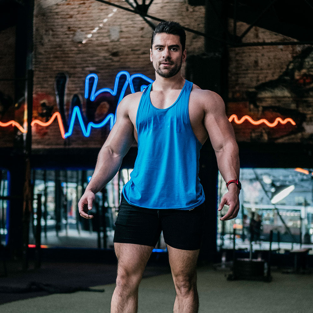 Gym Stringer Tank Varsity Full French Blue