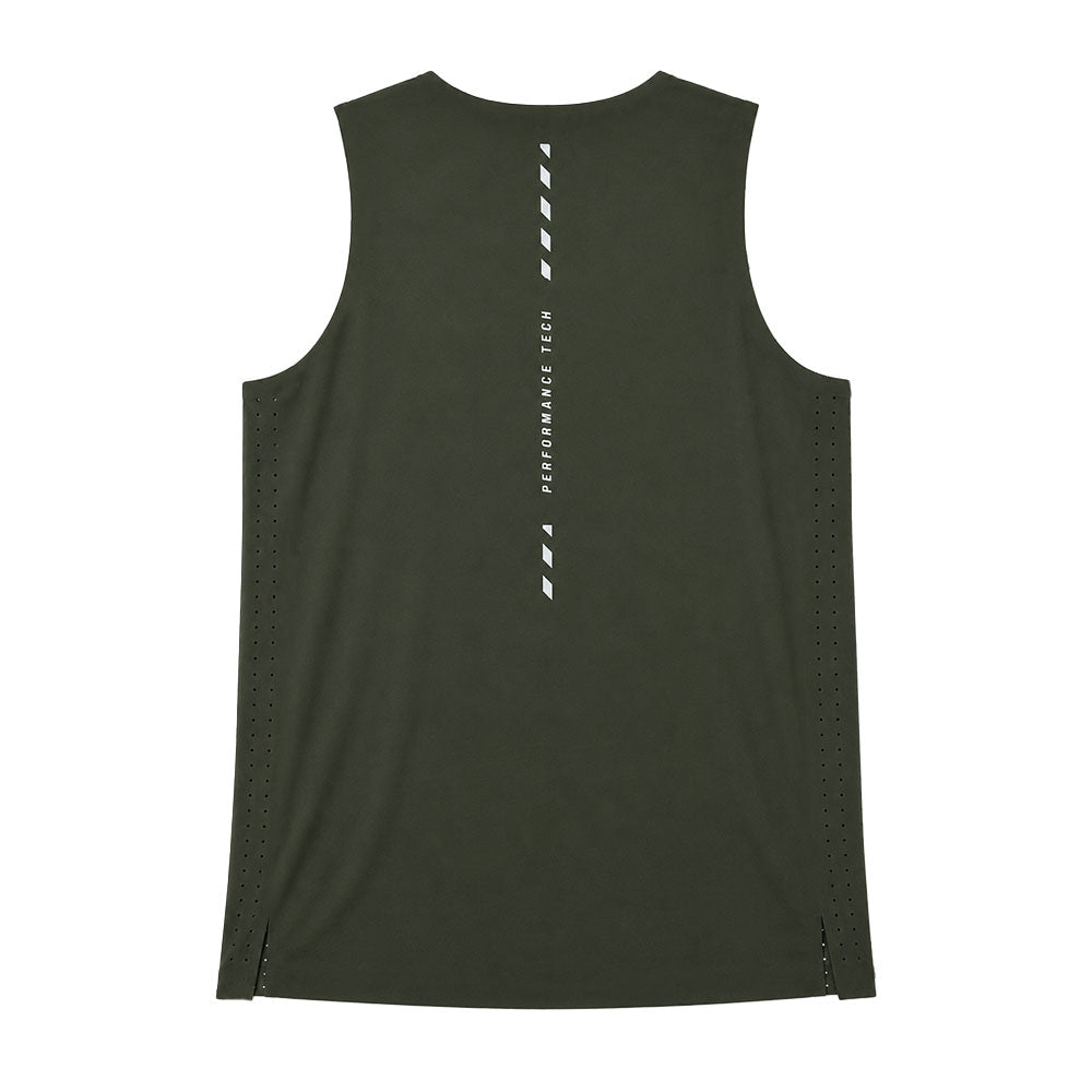 Singlet Tank Performance Tech Aeradry Olive Race