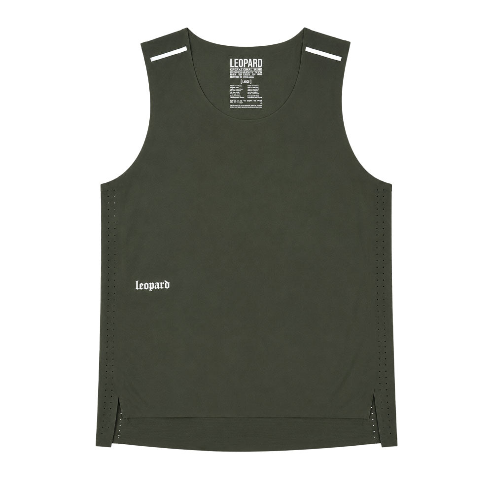 Singlet Tank Performance Tech Aeradry Olive Race