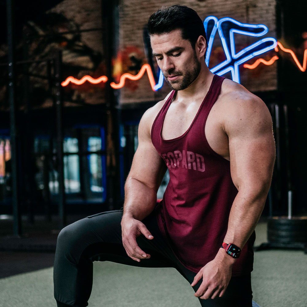 Gym Stringer Tank Varsity Full Burgundy