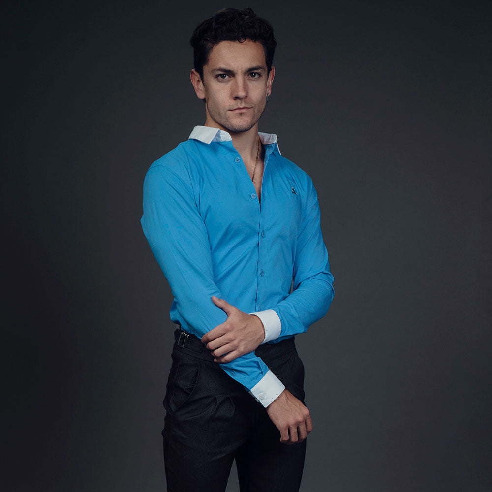 Camisa Wallstreet Metal Emblem Light Blue