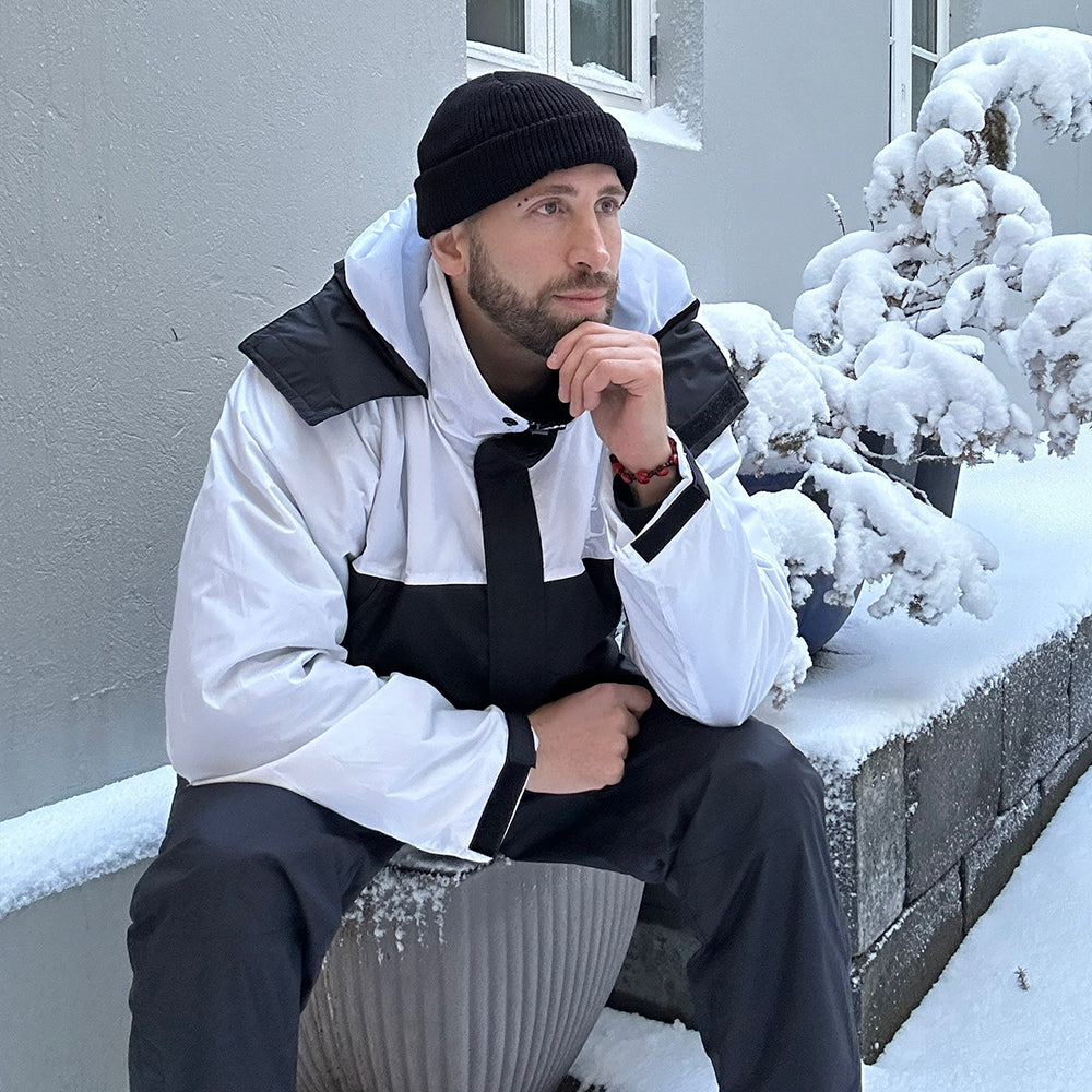 Windbreaker Jacket White Contrast